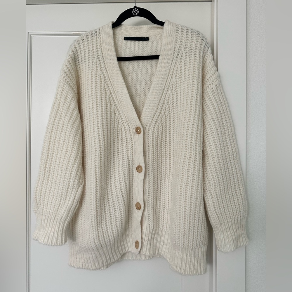 Jenni Kayne Alpaca Cocoon Cardigan - Ivory Medium Like New